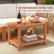 Costway 10 PCS Acacia Wood Patio Furniture Set with Cushions and 2-Tier Coffee Table